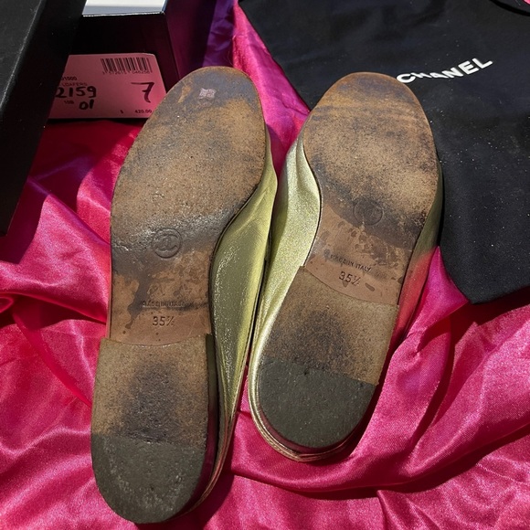 Chanel Gold Slip-On Loafers - Picture 4 of 12